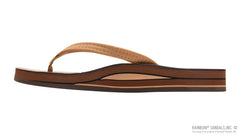 Luxury Leather Buckskin Double Layer Arch Narrow Strap