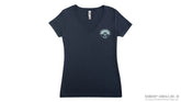 Ladie's V-Neck T-Shirt Anniversary 50 Year - Indigo Blue