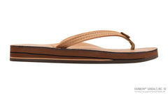 Luxury Leather Buckskin Double Layer Arch Narrow Strap