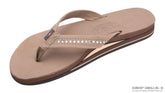 White Crystal Premier Leather Dark Brown Double Layer Arch 3/4" Medium Strap