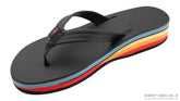 4 Layer Black Leather Rainbow Wedge 3/4 Strap
