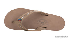 White Crystal Premier Leather Dark Brown 6-Layer Wedge 3/4" strap
