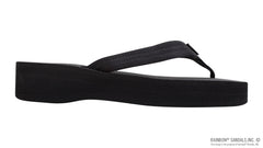 4 Layer Solid Black Rubber Wedge 3/4" EVA Filled Nylon Strap