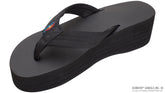 6 Layer Rubber Solid Black Wedge 1" EVA Filled Nylon Strap