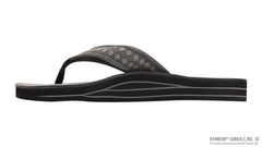 Bentley - Black Luxury Leather Double Layer Arch 10c Grey Woven Strap
