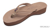 Madison DKBrwn Lthr 4-Layer Wedge 3/4@Strp w/1/2@Braid on tp