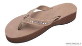 Four Layer Leather Wedge - 3/4" Strap with Swarovski® Crystals