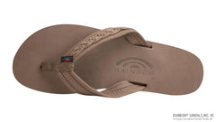 Madison Dark Brown Leather Single Layer 3/4” Strap and  a 1/2” Braid on top