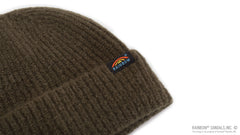 Marled Knit Beanie with Original Woven Label - Forest Green
