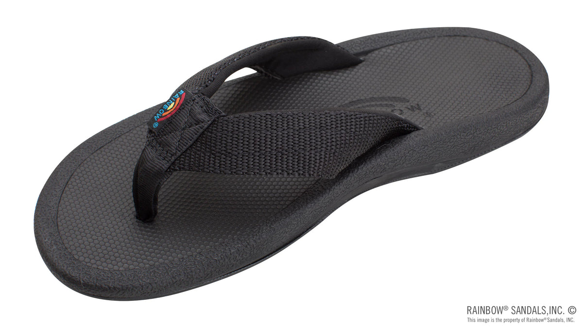 Mariner - Black Rubber Orthotic w\arch Tapered Nylon Strap  