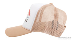 Rainbow Trucker Hat w/ Logo - Beige