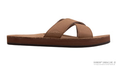 Premier Dark Brown Leather Single Layer Arch Cross Strap