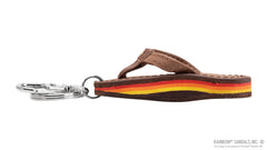 Leather  Sandal key Chain Dark Brown