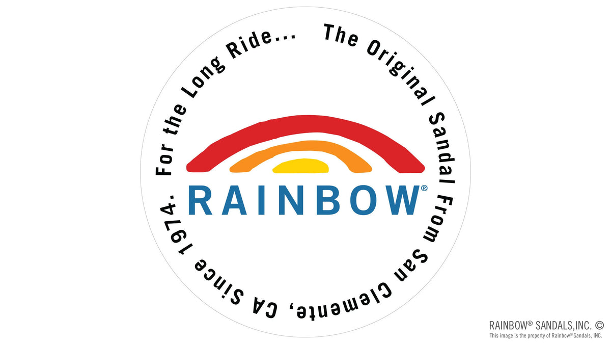 Rainbow Logo Sticker 4" Black Circle