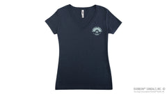 Ladie's V-Neck T-Shirt Anniversary 50 Year - Indigo Blue