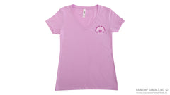 Ladie's V-Neck T-Shirt Anniversary 50 Year - Indigo Blue