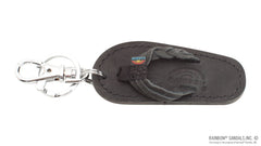 Flirty Braidy Key Chain Dark Brown Leather 