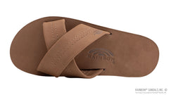 Premier Dark Brown Leather Double Layer Arch Cross Strap
