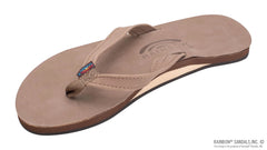 Single Layer Dark Brown Premier Leather Tapered Strap