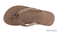 Kids Flirty Braidy- Premier Dark Brown Leather Braided Strap