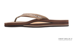 White Crystal Premier Leather Dark Brown Double Layer Arch 3/4" Medium Strap