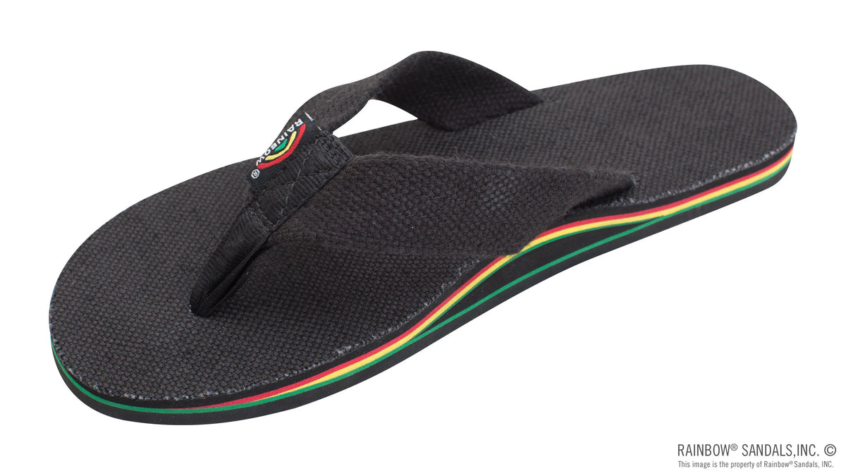Single Layer Black Hemp w/ Rasta Midsole