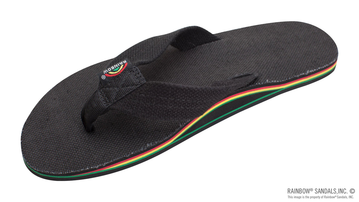 Single Layer Black Hemp w/ Rasta Midsole
