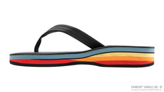 4 Layer Black Leather Rainbow Wedge 3/4 Strap