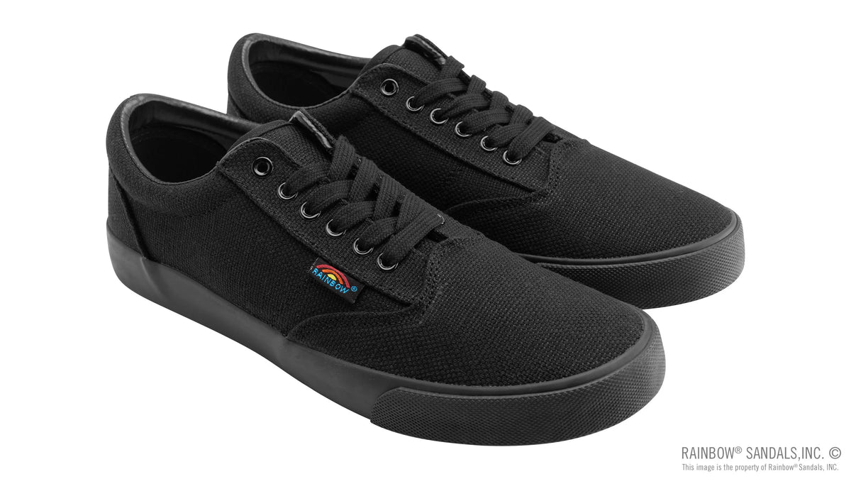 Men's Drifter Black Hemp Low Top Rubber Sole