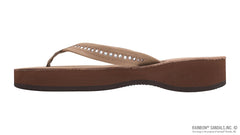 Four Layer Leather Wedge - 3/4" Strap with Swarovski® Crystals