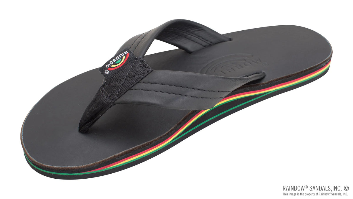 Single Layer Rasta Midsole Classic Black Leather