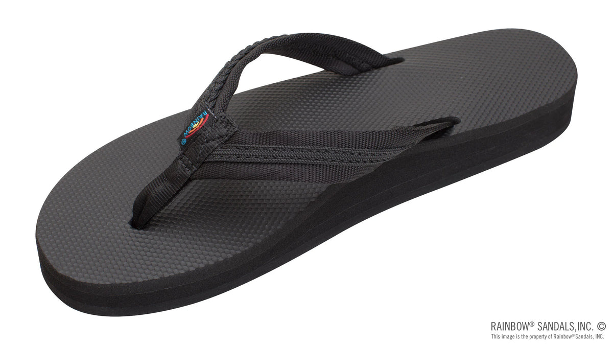 DoubleLyr Arch/BlkStrp BlkRubrTop/3/4” Nylon Braided Strp