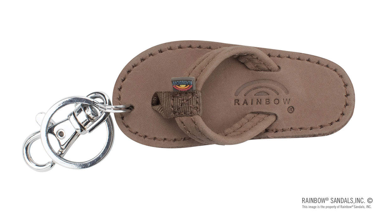 Leather  Sandal key Chain Dark Brown