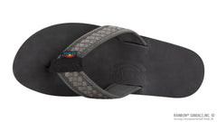 Bentley - Black Luxury Leather Double Layer Arch 10c Grey Woven Strap
