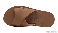 Premier Dark Brown Leather Single Layer Arch Cross Strap