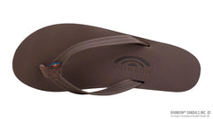 Classic Mocha Leather Double Layer Arch Narrow Strap