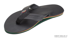 Single Layer Rasta Midsole Classic Black Leather  