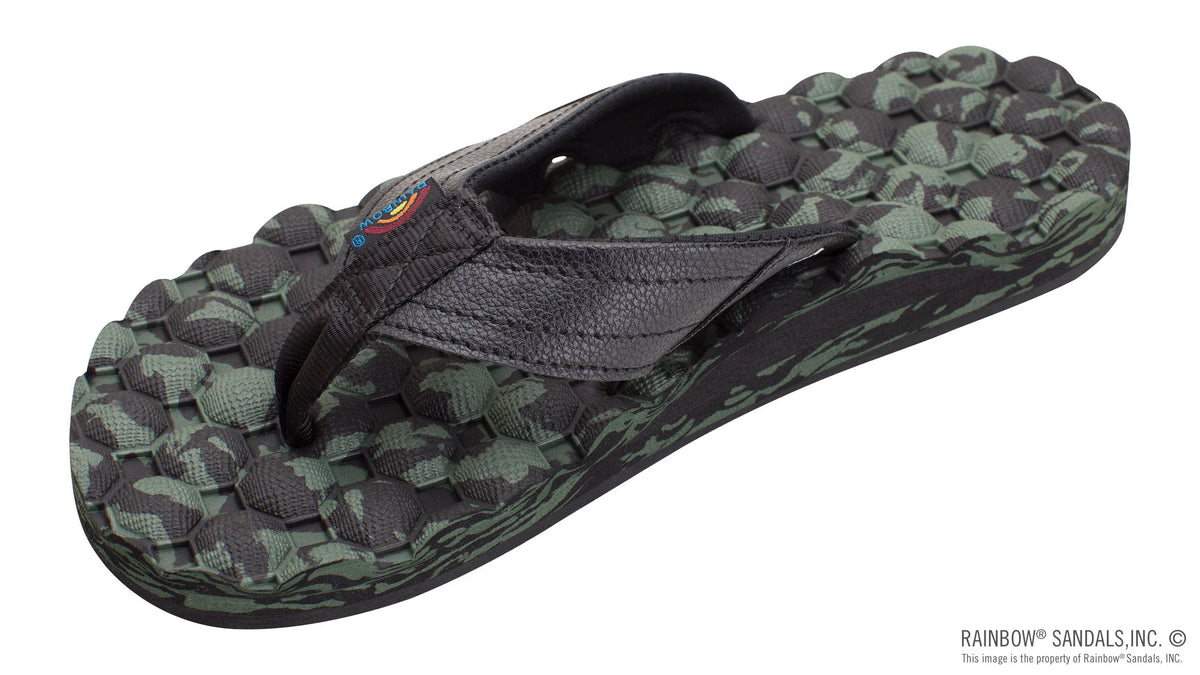 Holoholo - Gerry Lopez Black/Green Rubber Signature Sandal  