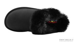 Sunset Snugs-Black Leather Black Fleece Single Layer Arch
