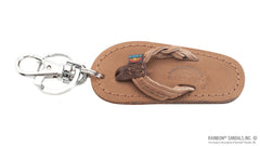 Flirty Braidy Key Chain Dark Brown Leather 