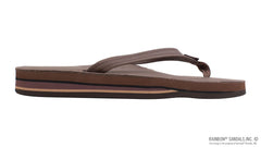 Classic Mocha Leather Double Layer Arch Narrow Strap