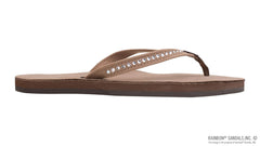 White Crystal Premier Leather Dark Brown Single Layer Arch  