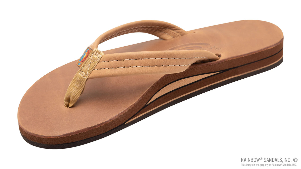 Luxury Leather Buckskin Double Layer Arch 3/4" Medium Strap