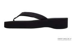 4 Layer Solid Black Rubber Wedge 3/4" EVA Filled Nylon Strap