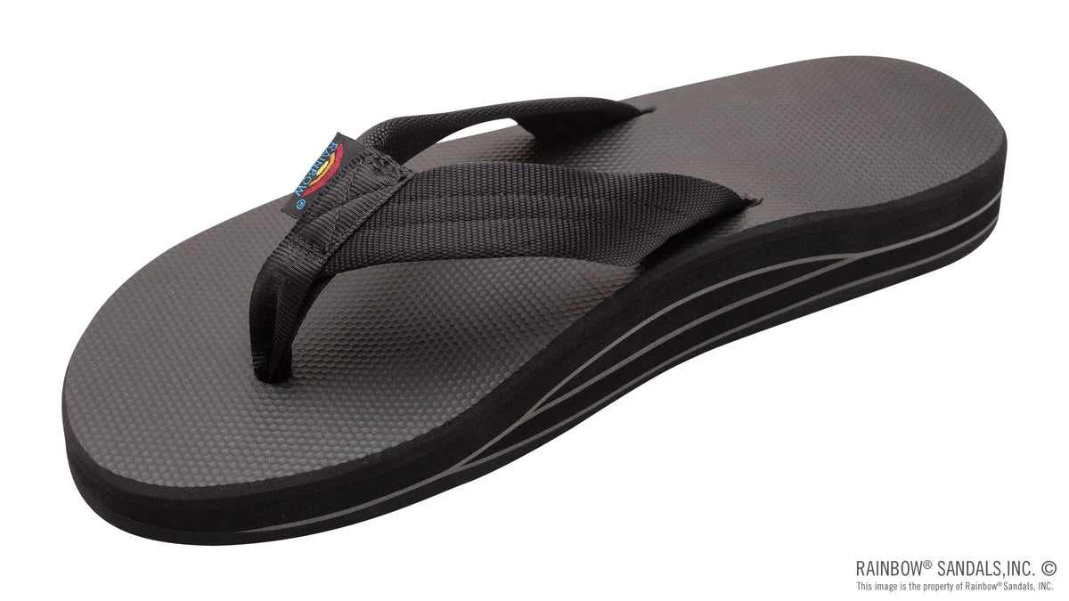 Classic Rubber Double Layer Arch Black Top EVA Filled 1" Black Strap