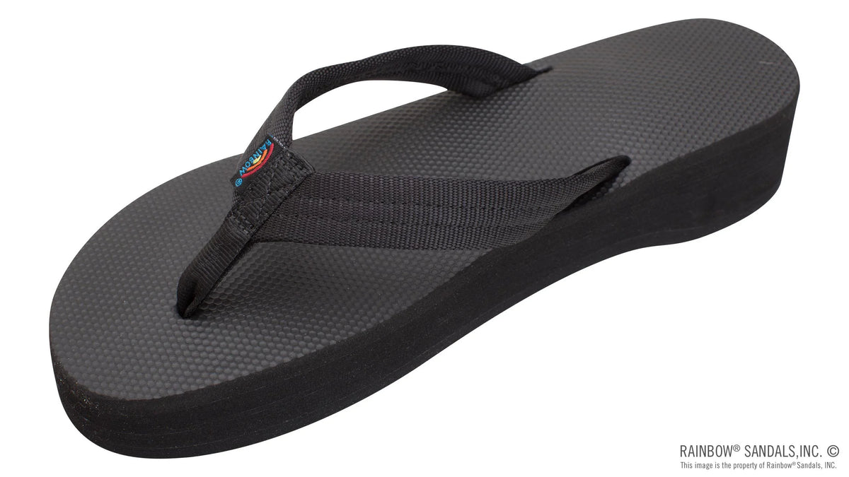 4 Layer Solid Black Rubber Wedge 3/4" EVA Filled Nylon Strap