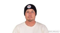 Basic Cuff Beanie with Long Ride Patch 100% Acrylic - Black