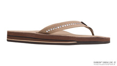 White Crystal Premier Leather Dark Brown Double Layer Arch 3/4" Medium Strap