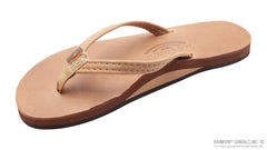 Luxury Leather Buckskin Single Layer Arch Narrow Strap