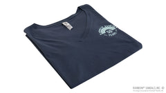 Ladie's V-Neck T-Shirt Anniversary 50 Year - Indigo Blue
